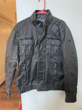 Men's Black Military-Style Field Jacket